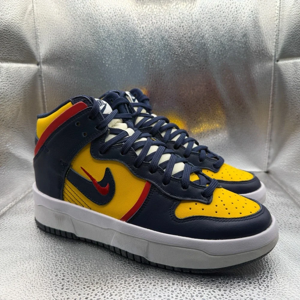 Size 8 Nike‎ Dunk High Up Rebel Michigan Yellow Black Woman Sneakers DH3718-701
